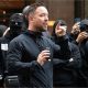 Danny Tommo, (Daniel Thomas) addresses the group of men outside the Daily Mail Offices at Associated Newspapers on September 9, 2026 in London, England. Leader of the self styled "Patriot Platform" Danny Tommo, (Daniel Thomas) led a group of men in balaclavas to the Daily Mail offices in South Kensington to peacefully protest against the paper's reporting of his Mother's details.