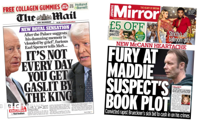 "It's not every day you get gaslit by the King" reads the headline on the front page of the Mail on Sunday.