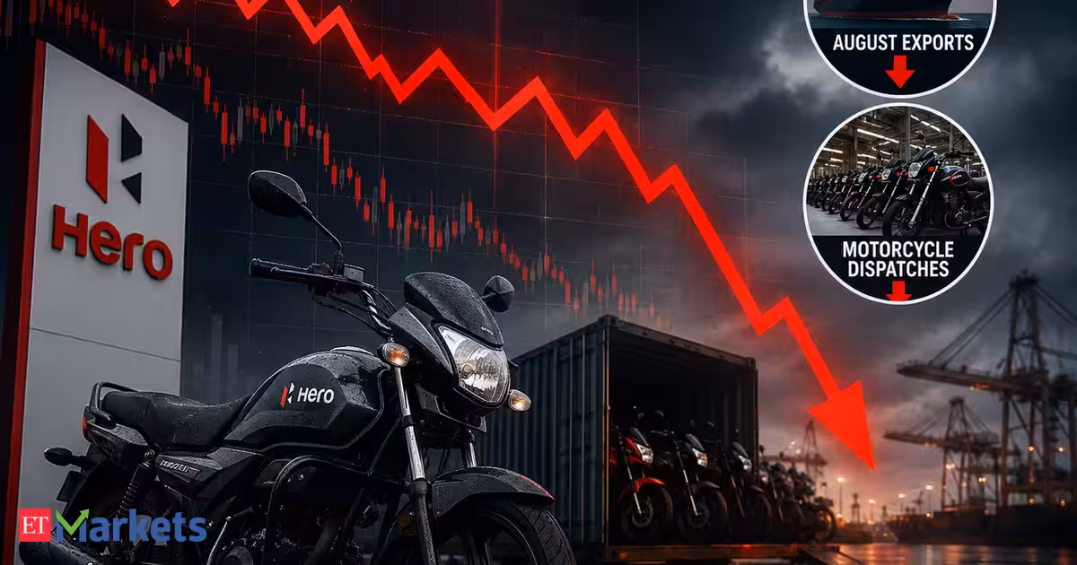 Hero MotoCorp shares fall over 4% as August exports, motorcycle dispatches decline