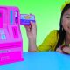 Wendy Pretend Play with ATM Machine Toy! Kid Learning How To Save Money