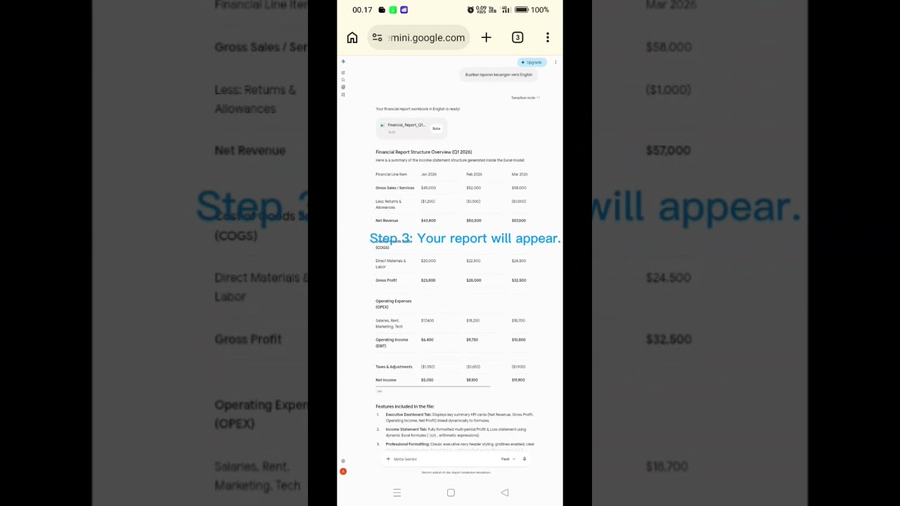 How To Make Financial Reports in 5 Seconds Using Google Gemini: US Business in 2026.