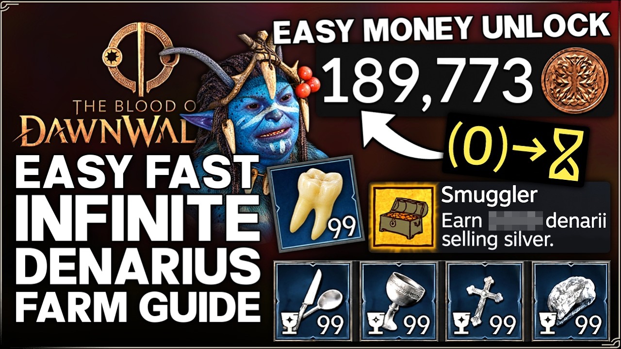The Blood of Dawnwalker - How to Farm INFINITE Money Using 0 Time Fast - Easy Denarius Unlock Guide!