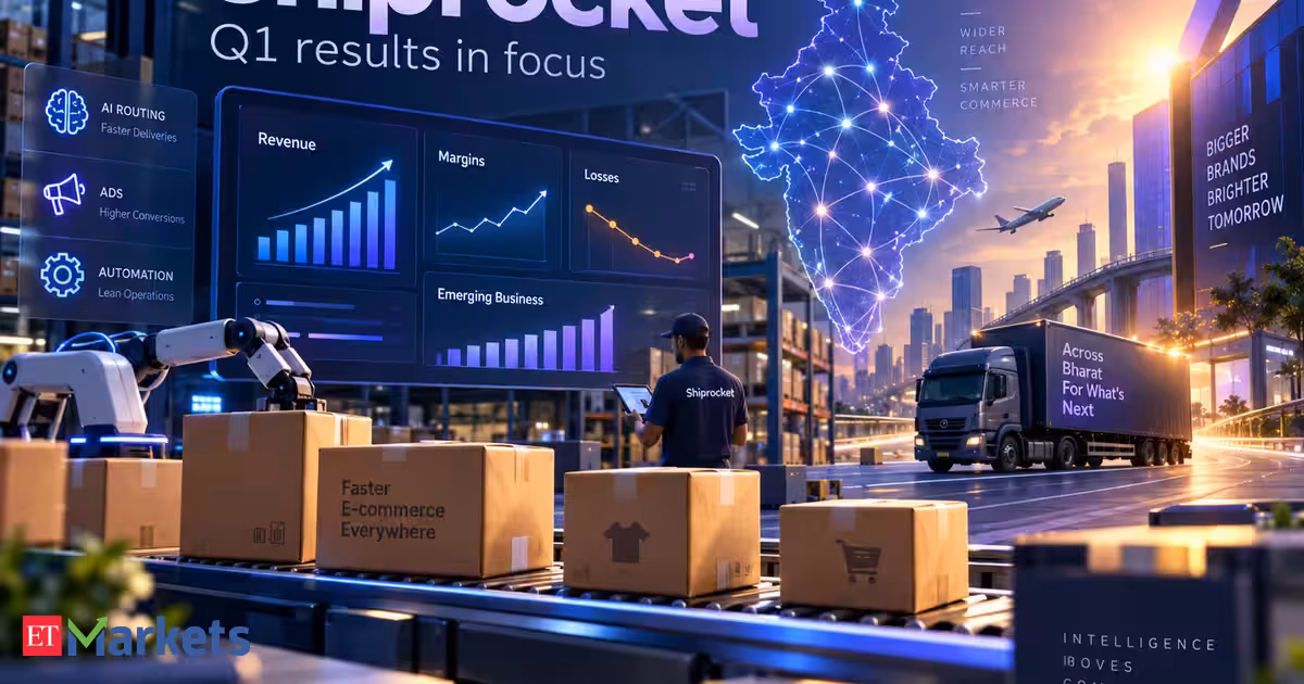 Shiprocket shares gain 3% as Q1 net loss narrows to Rs 14 crore in first earnings post IPO; revenue up 34% YoY