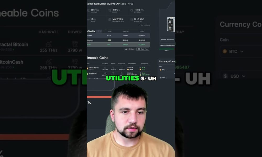 New Bitcoin Miner! $6.11 Profit Daily? Mining Hardware Review #shorts