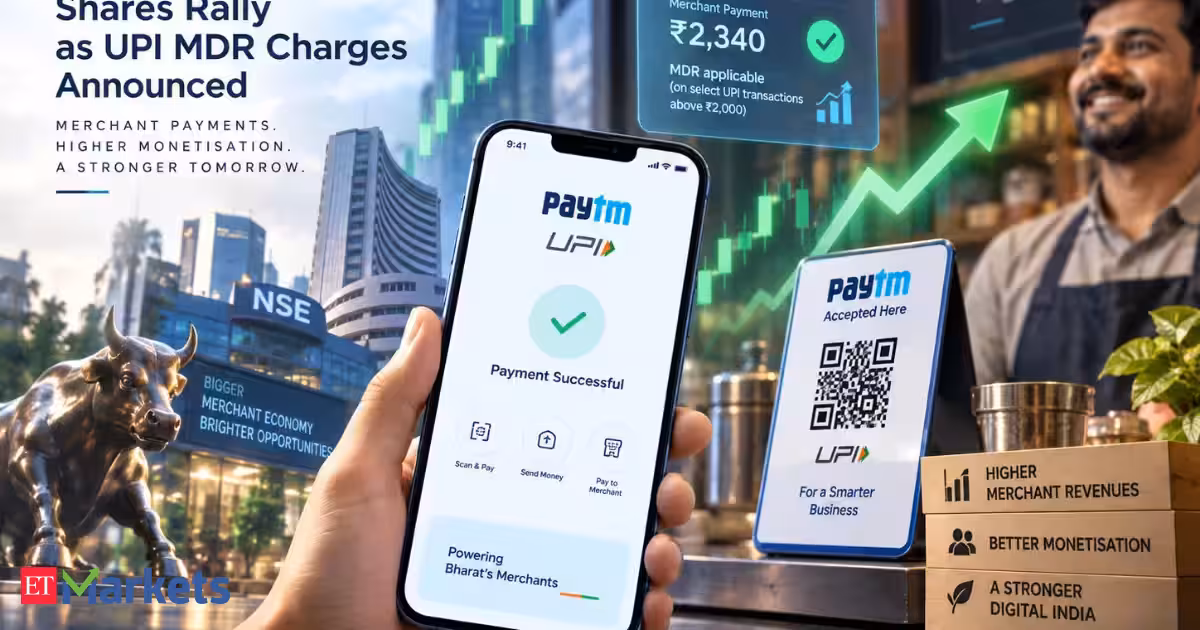 Paytm shares jump 7% as Jefferies, other brokerages raise target prices and earnings estimates after new UPI charges