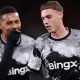 BRENTFORD, ENGLAND - SEPTEMBER 18: Morgan Rogers and Cole Palmer of Chelsea react as they warm up before the Premier League 2026/27 match between Brentford and Chelsea FC at Gtech Community Stadium on September 18, 2026 in Brentford, England. (Photo by Ryan Pierse/Getty Images)