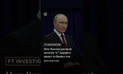 How Russian payment network ‘A7’ launders money to finance war | FT #shorts