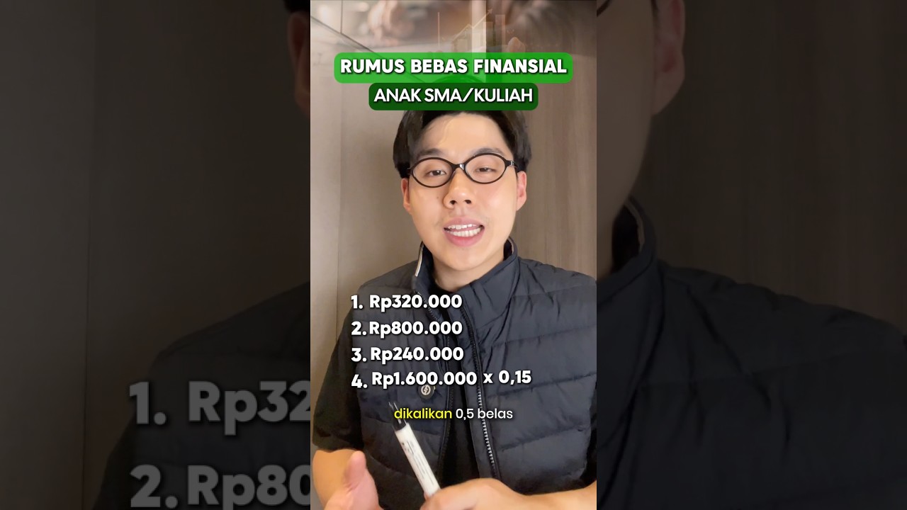 RUMUS BEBAS FINANSIAL ANAK SMA/KULIAH #financialfreedom #menabung #keuangan