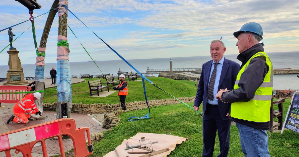 The iconic Whitby Whale Bone Arch is removed by council