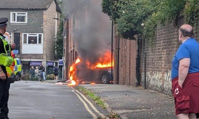 BMW car fire off Walmgate in York - crews on scene