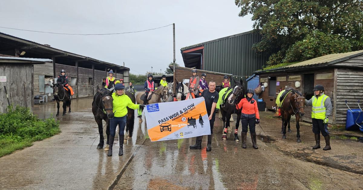 Horses and riders took part in Chew Moor road safety event