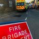 Emergency services at scene of house fire in Norton