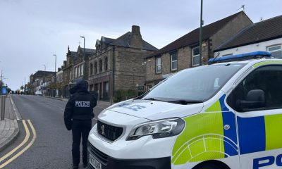 Moment police swarmed County Durham street during rush hour