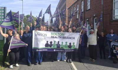 Healthcare assistants protest outside Royal Bolton Hospital over pay