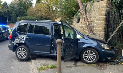 Residents hear ‘huge bang’ as car crashes into wall near Darlington