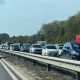 Van fire and crash on A1 from junction 49 and 51 Dishforth