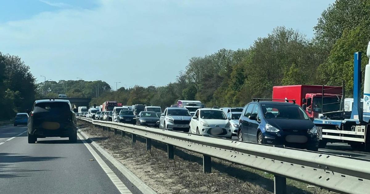 Van fire and crash on A1 from junction 49 and 51 Dishforth