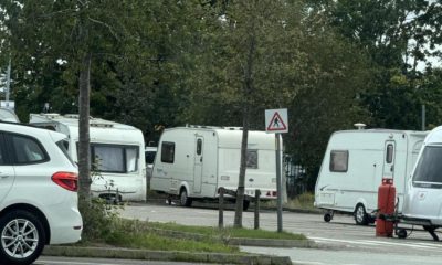 Travellers set up camp at car park near Leigh town centre