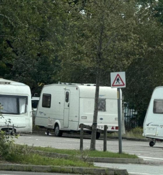 Travellers set up camp at car park near Leigh town centre