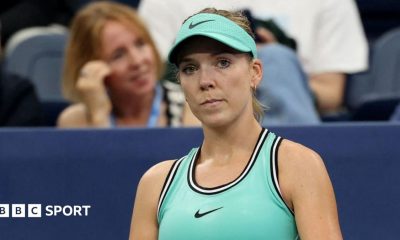 Katie Boulter looks glum at the US Open