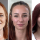 A three-way split pic showing headshots of three young women looking straight at the camera.