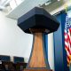 Lecturn in White House briefing room