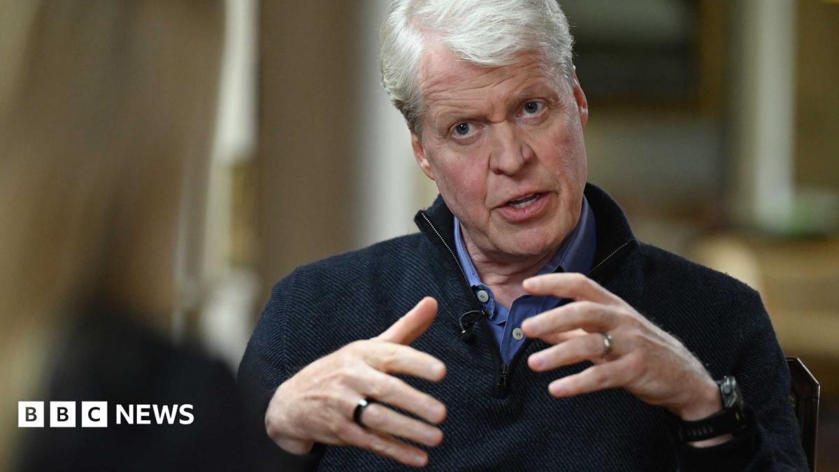 Earl Spencer talking about his memoir of Diana with the BBC's Laura Kuenssberg.