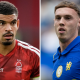 A split picture of Nottingham Forest midfielder Morgan Gibbs-White and Chelsea's Cole Palmer