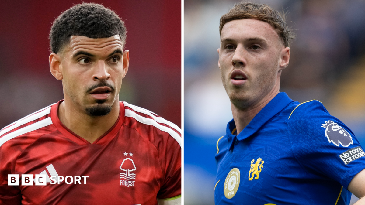 A split picture of Nottingham Forest midfielder Morgan Gibbs-White and Chelsea's Cole Palmer