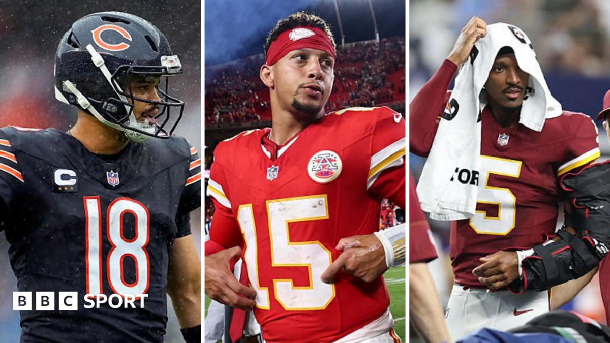 Caleb Williams, Patrick Mahomes and Jayden Daniels in action in week two of the NFL
