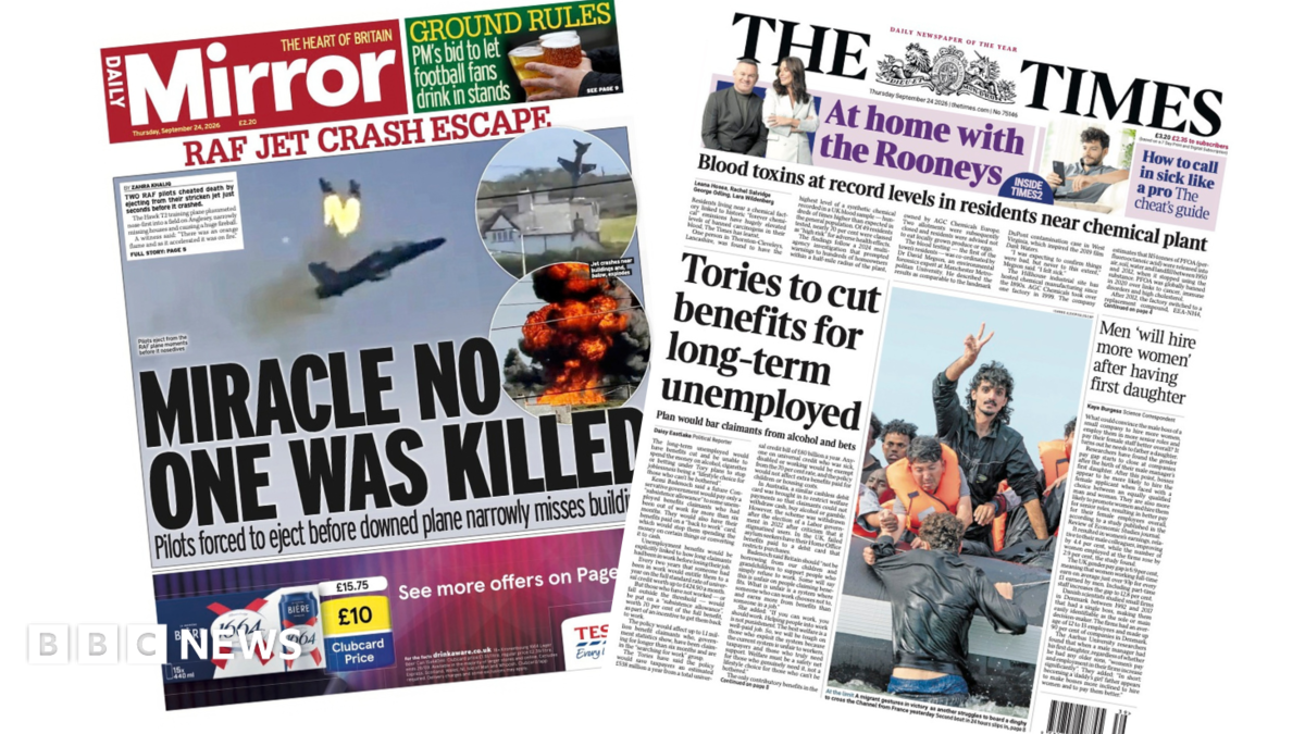 The headline on the front page of the Mirror reads: “Miracle no one was killed”.