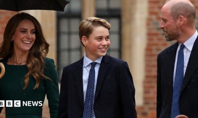 Prince George arrived with his parents for his first day at Eton
