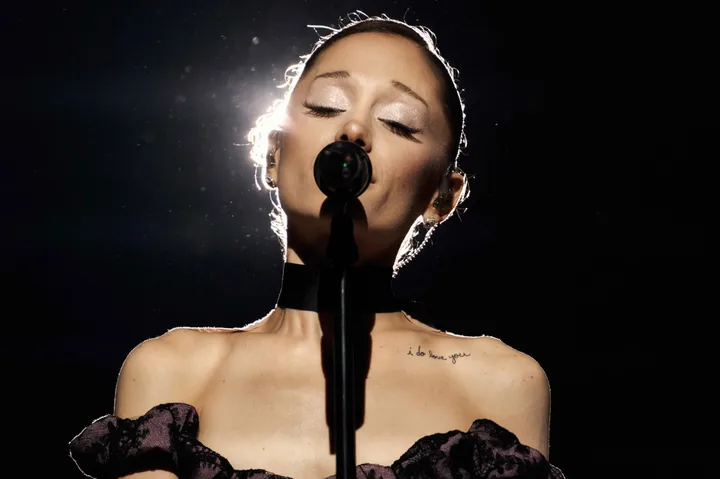 Ariana Grande on stage in London last month