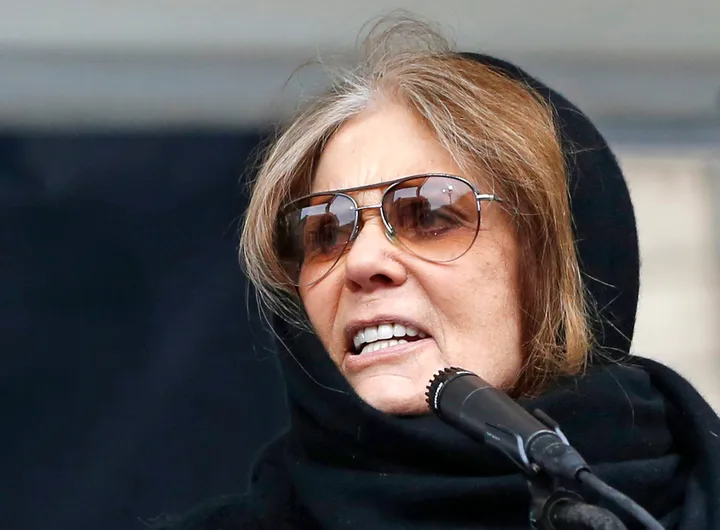 Gloria Steinem speaks at a rally organized by Women's March NYC in New York on Jan. 19, 2019. (AP Photo/Kathy Willens, File)