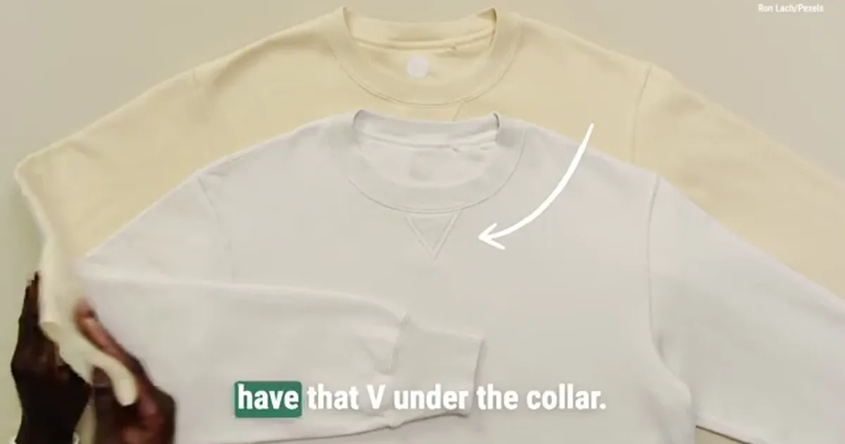 The reason why sweatshirts have a V under the collar