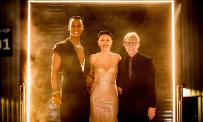 Johannes Radebe with his new Strictly co-hosts Emma Willis and Josh Widdicombe