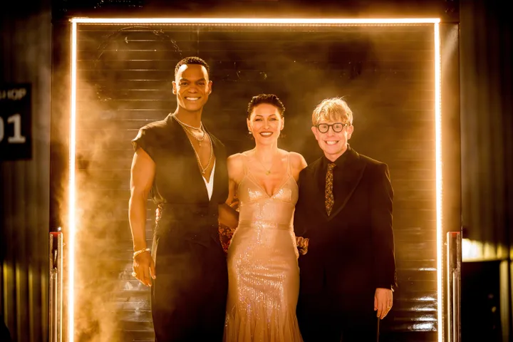 Johannes Radebe with his new Strictly co-hosts Emma Willis and Josh Widdicombe