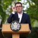 Britain's Prime Minister Andy Burnham gives a speech during a reception at 10 Downing Street, London, Monday Sept. 21, 2026,
