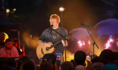 Ed Sheeran on stage last year