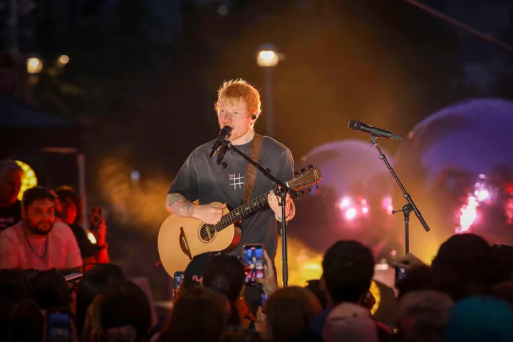 Ed Sheeran on stage last year
