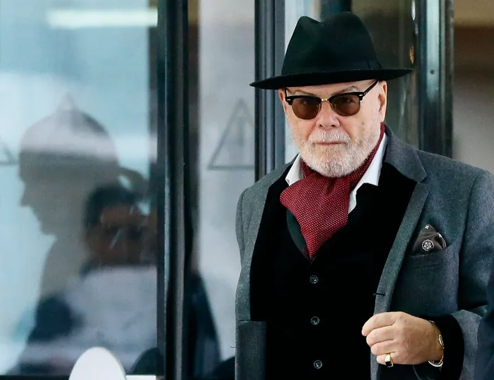 Gary Glitter – whose legal name is Paul Gadd – leaving court in 2015