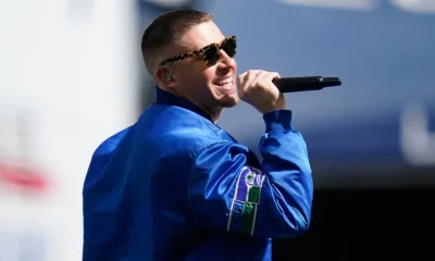 Macklemore on stage in 2021