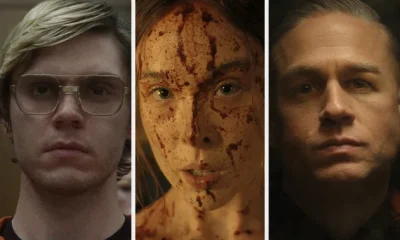 Evan Peters, Ella Beatty and Charlie Hunnam in their respective seasons of Monster