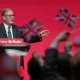 Keir Starmer gives his keynote speech at last year’s Labour Party conference in Liverpool.