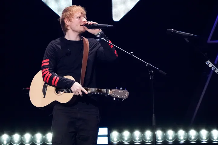 Ed Sheeran on stage in 2021