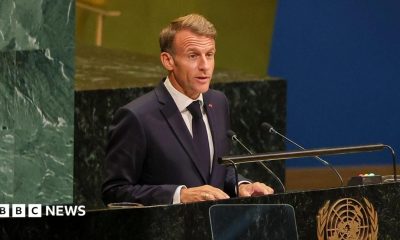 French President Emmanuel Macron addresses the UN General Assembly in New York (22 September 2026)