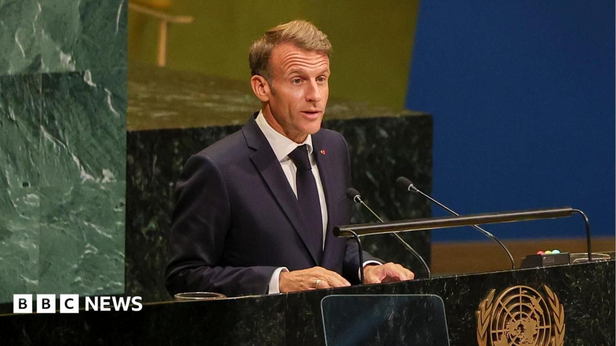 French President Emmanuel Macron addresses the UN General Assembly in New York (22 September 2026)