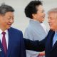 US President Donald Trump right greets Chinese President Xi Jinping upon arrival at Joint Base Andrews in Maryland on 23 September 2026.