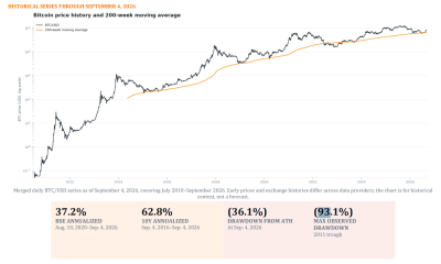 High long-term Bitcoin returns with severe interim losses