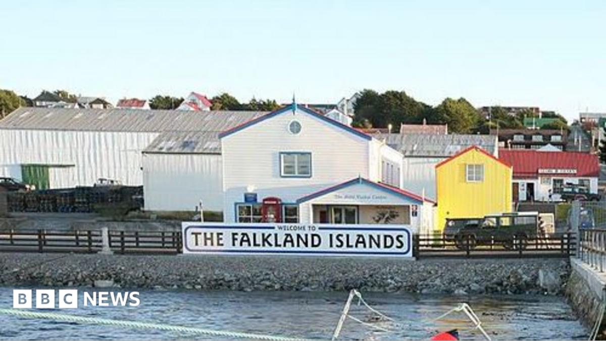 STANLEY, FALKLAND ISLANDS - MARCH 2006: Stanley welcomes visitors to the Falkland Islands.